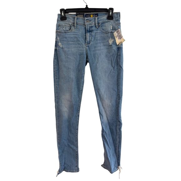 Lucky Brand Brooke Legging Jean Mid Rise Slim Fit Distressed Denim Size 2/26 New - Picture 1 of 10